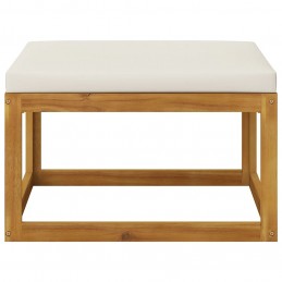 Acquista Poggiapiedi con Cuscino Bianco Crema in Massello d'Acacia con riferimento GHV-311865 della ditta GARDENHOME