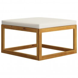 Acquista Poggiapiedi con Cuscino Bianco Crema in Massello d'Acacia con riferimento GHV-311865 della ditta GARDENHOME