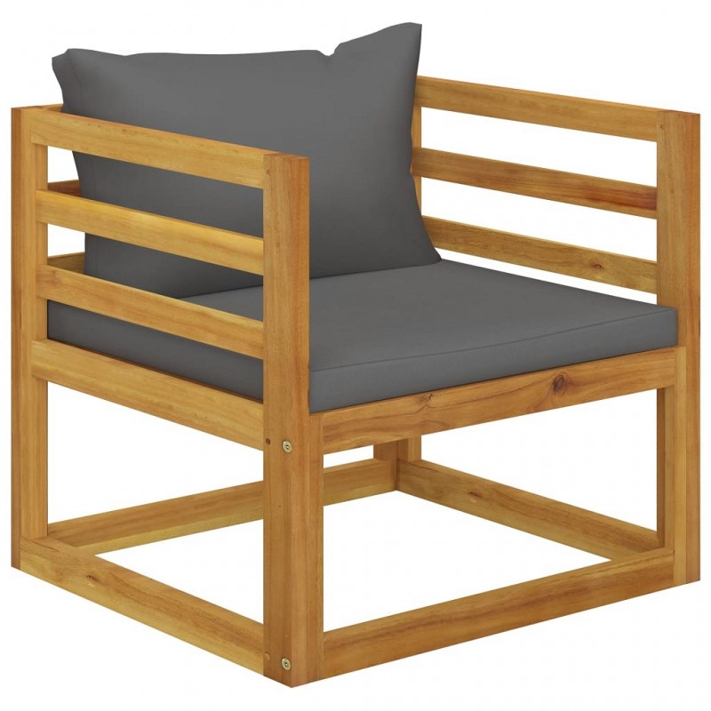 Acquista Sedia da Giardino con Cuscini Grigio Scuro Massello di Acacia con riferimento GHV-311867 della ditta GARDENHOME