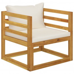 Acquista Sedia da Giardino con Cuscino Crema in Legno Massello di Acacia con riferimento GHV-311868 della ditta GARDENHOME