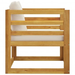 Acquista Sedia da Giardino con Cuscino Crema in Legno Massello di Acacia con riferimento GHV-311868 della ditta GARDENHOME