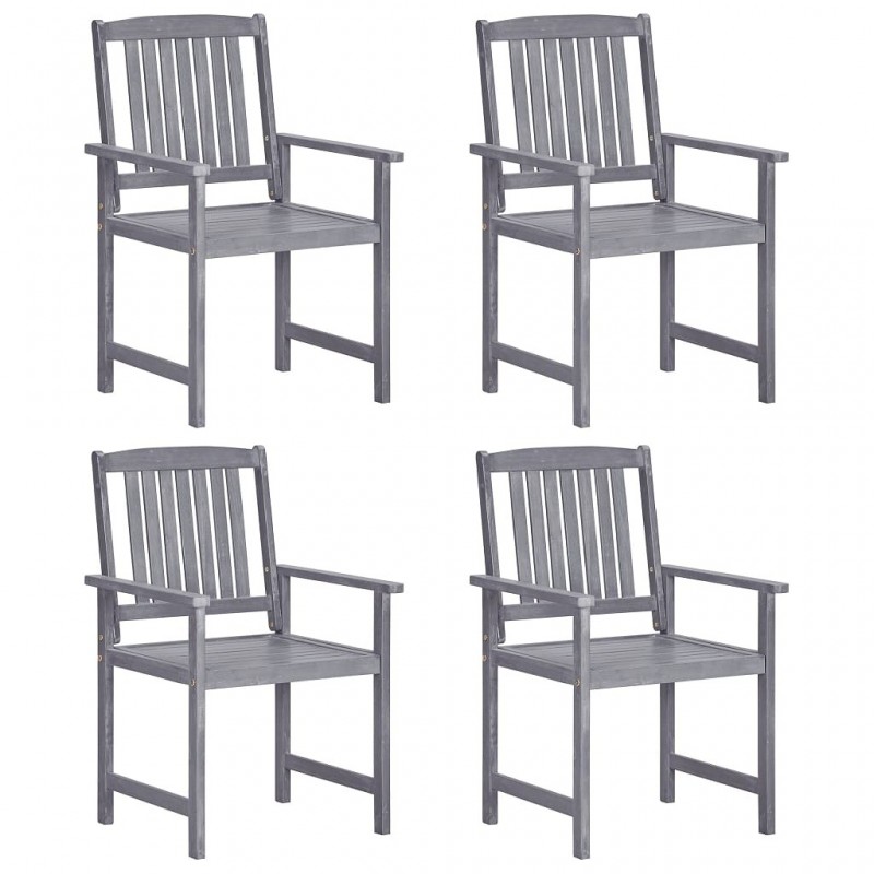 Acquista Sedie da Giardino 4 pz in Legno Massello di Acacia Grigio con riferimento GHV-311875 della ditta GARDENHOME