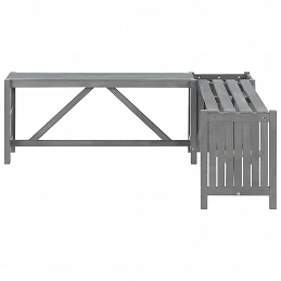Acquista Panca Giardino Angolare e Fioriera 117cm Massello Acacia Grigia con riferimento GHV-311824 della ditta GARDENHOME