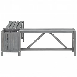 Acquista Panca Giardino Angolare e Fioriera 117cm Massello Acacia Grigia con riferimento GHV-311824 della ditta GARDENHOME