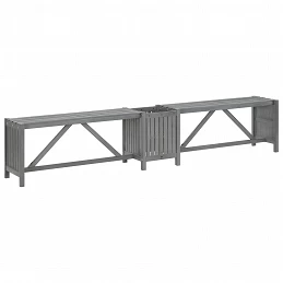 Acquista Panca Giardino Angolare e Fioriera 117cm Massello Acacia Grigia con riferimento GHV-311824 della ditta GARDENHOME