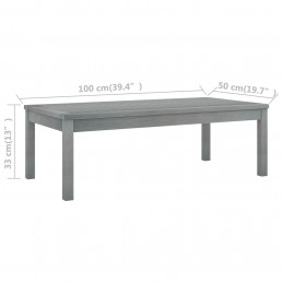 Acquista Tavolino da Caffè 100x50x33 cm Grigio Legno Massello di Acacia con riferimento GHV-311828 della ditta GARDENHOME