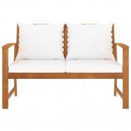 Acquista Panca da Giardino 120 cm con Cuscino Crema in Legno di Acacia con riferimento GHV-311829 della ditta GARDENHOME