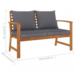 Acquista Panca da Giardino 120 cm Cuscino Grigio Scuro Legno di Acacia con riferimento GHV-311830 della ditta GARDENHOME