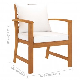 Acquista Sedie da Giardino e Cuscini Crema 2 pz Legno Massello d'Acacia con riferimento GHV-311831 della ditta GARDENHOME