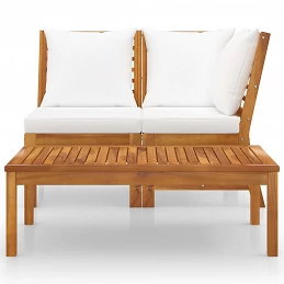 Acquista Set Divani da Giardino 3 pz con Cuscini Crema in Legno Acacia con riferimento GHV-311834 della ditta GARDENHOME