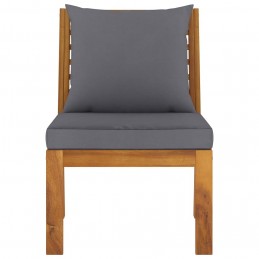 Acquista Set Divani Giardino 3pz Cuscini Grigio Scuro Acacia Massello con riferimento GHV-311835 della ditta GARDENHOME