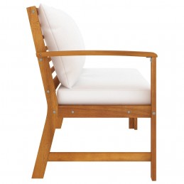 Acquista Panca da Giardino 114,5 cm con Cuscino Crema in Legno di Acacia con riferimento GHV-311836 della ditta GARDENHOME