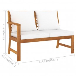 Acquista Panca da Giardino 114,5 cm con Cuscino Crema in Legno di Acacia con riferimento GHV-311836 della ditta GARDENHOME
