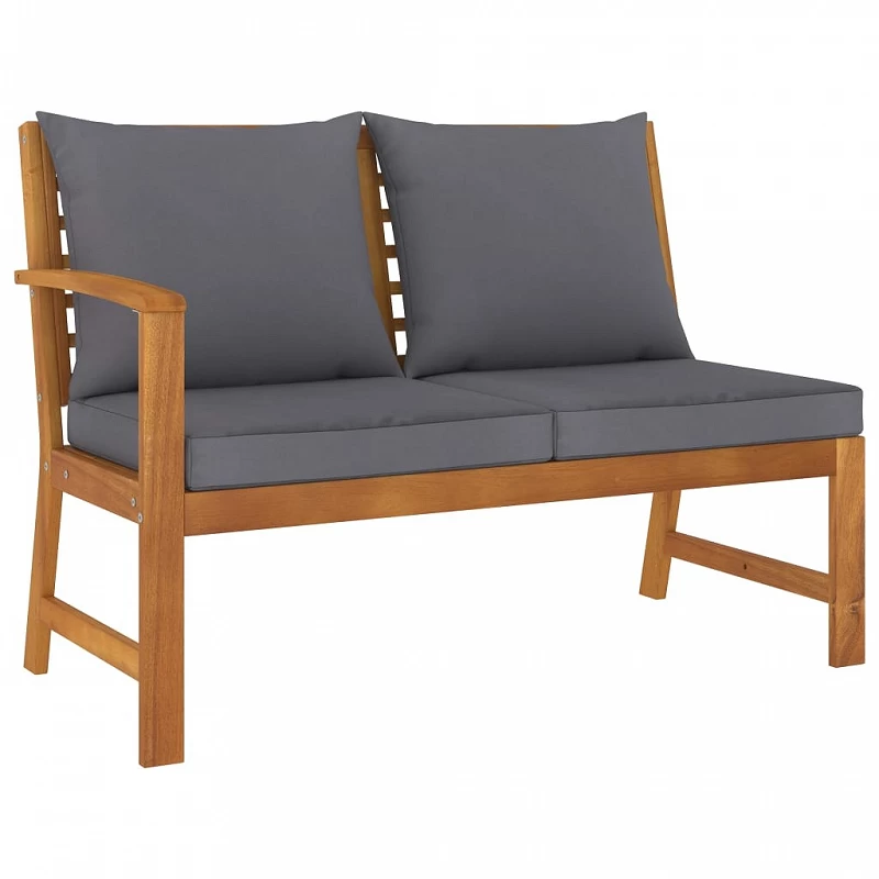 Acquista Panca da Giardino 114,5cm con Cuscino Grigio Massello di Acacia con riferimento GHV-311837 della ditta GARDENHOME