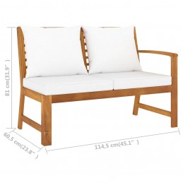 Acquista Panca da Giardino 114,5 cm con Cuscino Crema Massello di Acacia con riferimento GHV-311838 della ditta GARDENHOME