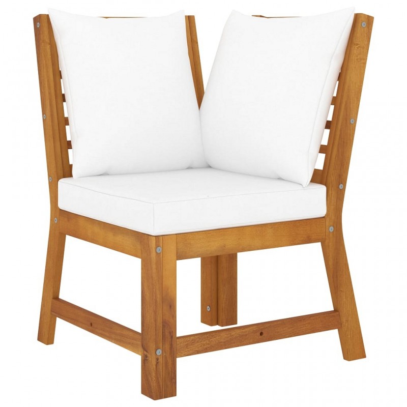 Acquista Divano Angolare Modulare Cuscini Crema in Massello di Acacia con riferimento GHV-311840 della ditta GARDENHOME