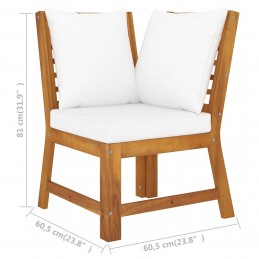 Acquista Divano Angolare Modulare Cuscini Crema in Massello di Acacia con riferimento GHV-311840 della ditta GARDENHOME