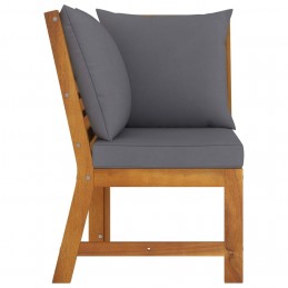 Acquista Divano Angolare Modulare Cuscini Grigio Scuro Massello Acacia con riferimento GHV-311841 della ditta GARDENHOME