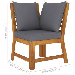 Acquista Divano Angolare Modulare Cuscini Grigio Scuro Massello Acacia con riferimento GHV-311841 della ditta GARDENHOME