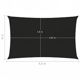 Acquista Vela Parasole 160 g/m² Nera 2x4,5 m in HDPE con riferimento GHV-311725 della ditta GARDENHOME