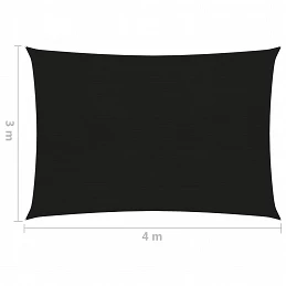 Acquista Vela Parasole 160 g/m² Nera 3x4 m in HDPE con riferimento GHV-311732 della ditta GARDENHOME
