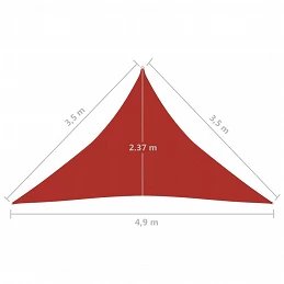 Acquista Vela Parasole 160 g/m² Rossa 3,5x3,5x4,9 m in HDPE con riferimento GHV-311642 della ditta GARDENHOME