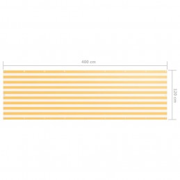 Acquista Paravento Balcone Bianco e Giallo 120x400 cm Tessuto Oxford con riferimento GHV-134909 della ditta GARDENHOME