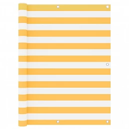 Acquista Paravento Balcone Bianco e Giallo 120x500 cm Tessuto Oxford con riferimento GHV-134910 della ditta GARDENHOME