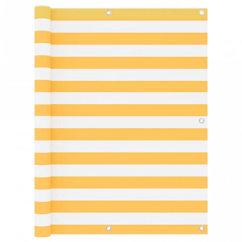 Acquista Paravento Balcone Bianco e Giallo 120x500 cm Tessuto Oxford con riferimento GHV-134910 della ditta GARDENHOME