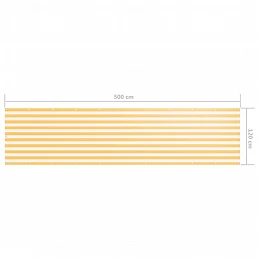 Acquista Paravento Balcone Bianco e Giallo 120x500 cm Tessuto Oxford con riferimento GHV-134910 della ditta GARDENHOME