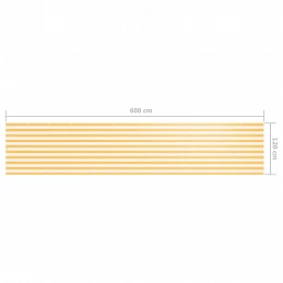 Acquista Paravento Balcone Bianco e Giallo 120x600 cm Tessuto Oxford con riferimento GHV-134911 della ditta GARDENHOME