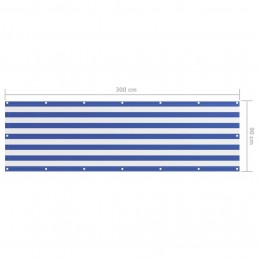 Acquista Paravento da Balcone Bianco e Blu 90x300 cm in Tessuto Oxford con riferimento GHV-134916 della ditta GARDENHOME
