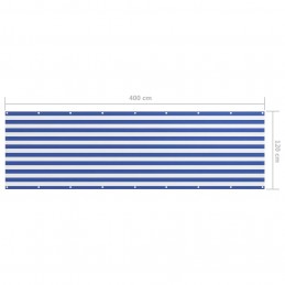 Acquista Paravento Balcone Bianco e Blu 120x400 cm Tessuto Oxford con riferimento GHV-134921 della ditta GARDENHOME