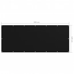 Acquista Paravento da Balcone Nero 120x300 cm in Tessuto Oxford con riferimento GHV-135064 della ditta GARDENHOME