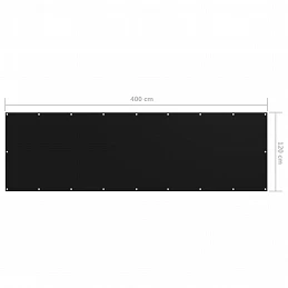 Acquista Paravento da Balcone Nero 120x400cm in Tessuto Oxford con riferimento GHV-135065 della ditta GARDENHOME