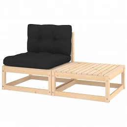 Acquista Set Divani da Giardino 2 pz con Cuscini Legno Massello Pino con riferimento GHV-807295 della ditta GARDENHOME
