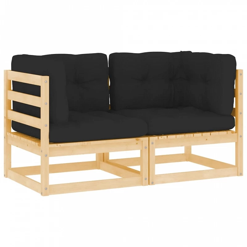 Acquista Divani ad Angolo da Giardino 2 pz con Cuscini in Legno di Pino con riferimento GHV-807289 della ditta GARDENHOME