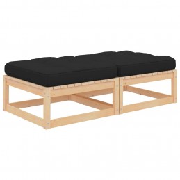 Acquista Poggiapiedi da Giardino con Cuscini 2 pz Legno Massello di Pino con riferimento GHV-807291 della ditta GARDENHOME