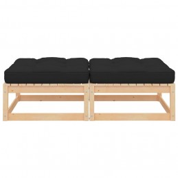 Acquista Poggiapiedi da Giardino con Cuscini 2 pz Legno Massello di Pino con riferimento GHV-807291 della ditta GARDENHOME