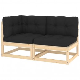 Acquista Set Divani da Giardino 2 pz con Cuscini Legno Massello Pino con riferimento GHV-807292 della ditta GARDENHOME
