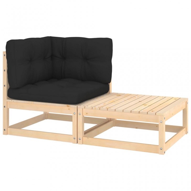 Acquista Set Divani da Giardino 2 pz con Cuscini Legno Massello Pino con riferimento GHV-807293 della ditta GARDENHOME