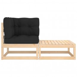 Acquista Set Divani da Giardino 2 pz con Cuscini Legno Massello Pino con riferimento GHV-807293 della ditta GARDENHOME