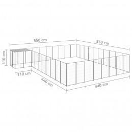Acquista Gabbia per Cani Argento 25,41 m² in Acciaio con riferimento GHV-3082246 della ditta GARDENHOME