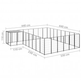 Acquista Gabbia per Cani Nera 15,73 m² in Acciaio con riferimento GHV-3082227 della ditta GARDENHOME