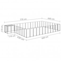 Acquista Gabbia per Cani Nera 30,25 m² in Acciaio con riferimento GHV-3082230 della ditta GARDENHOME