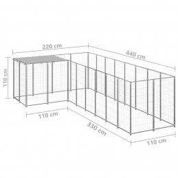 Acquista Gabbia per Cani Argento 6,05 m² in Acciaio con riferimento GHV-3082231 della ditta GARDENHOME