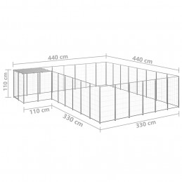 Acquista Gabbia per Cani Argento 15,73 m² in Acciaio con riferimento GHV-3082233 della ditta GARDENHOME