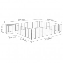Acquista Gabbia per Cani Argento 25,41 m² in Acciaio con riferimento GHV-3082235 della ditta GARDENHOME
