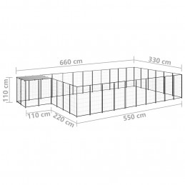 Acquista Gabbia per Cani Nera 19,36 m² in Acciaio con riferimento GHV-3082215 della ditta GARDENHOME