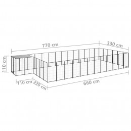 Acquista Gabbia per Cani Nera 22,99 m² in Acciaio con riferimento GHV-3082216 della ditta GARDENHOME